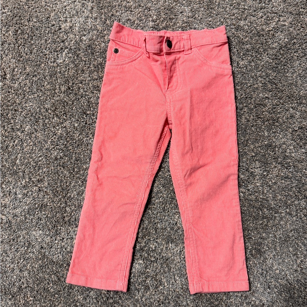 Kids Pink-Coral Corduroy Pants